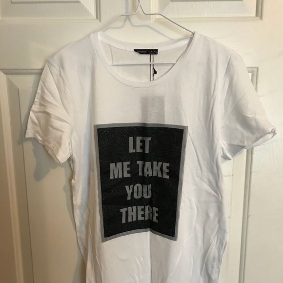 Zara Tops - Zara Graphic Glitter Tee